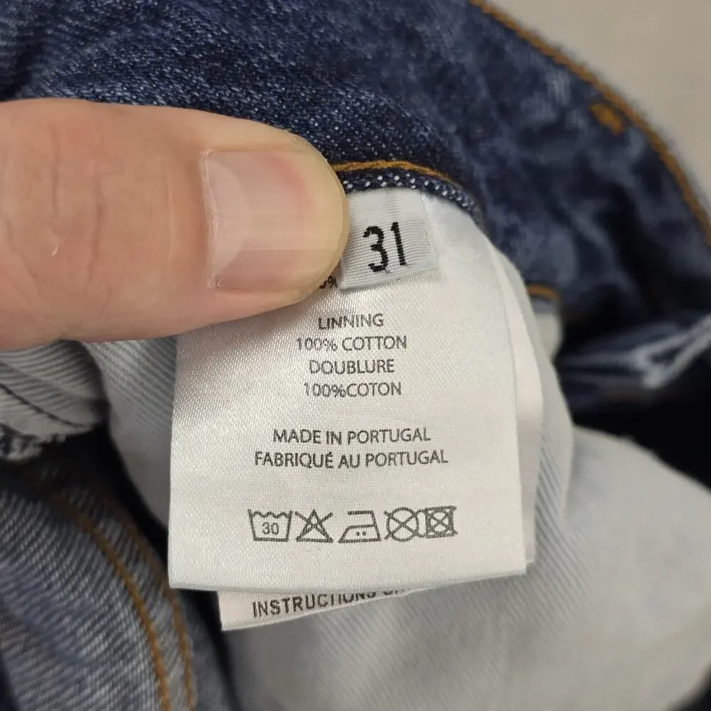Officine Generale Blue Denim Jeans Mems 31 (Fits 32x31) 5-Pocket Button Fly